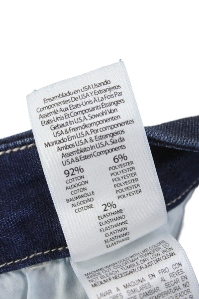 Mother Womens Skinny Cropped Ankle Jeans Dark Blue High Rise Size 32