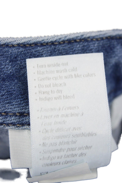 Paige Womens Cropped Wide Leg Jeans High Rise Blue Size 32