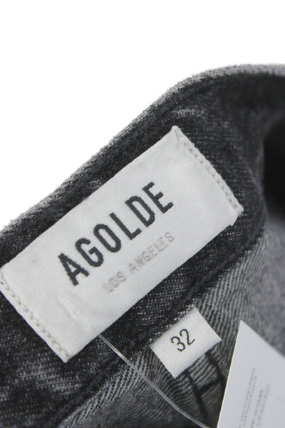 Agolde Unisex Cropped Straight High Rise Dark Gray Jeans Size 32