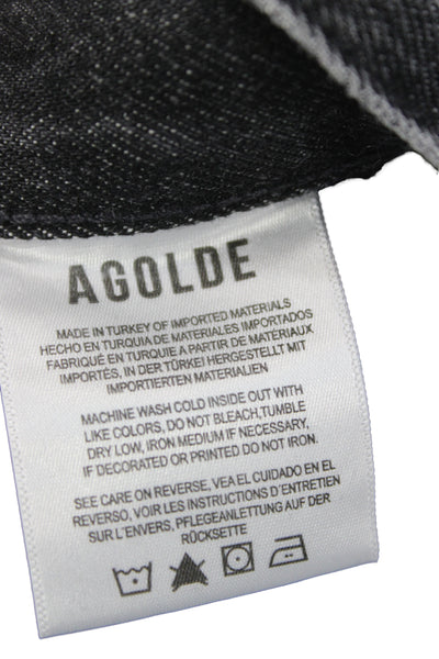 Agolde Unisex Cropped Straight High Rise Dark Gray Jeans Size 32
