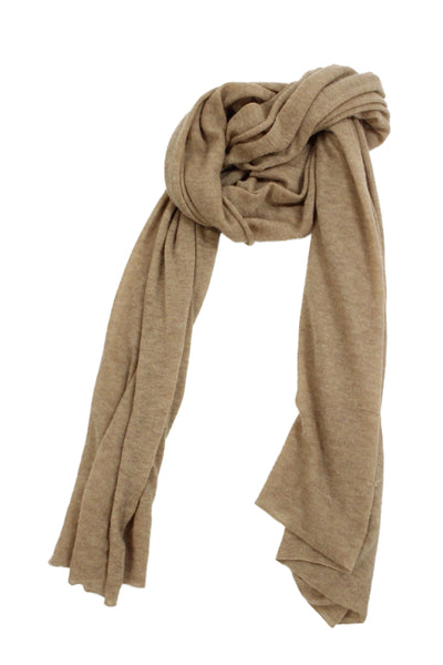 Club Monaco Womens Cashmere Knit Lightweight Scarf Brown 94"x25"