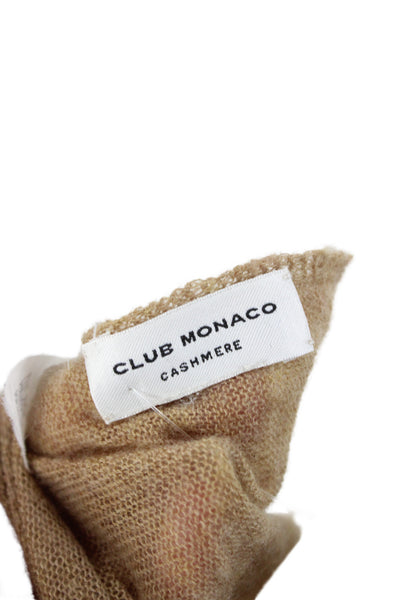 Club Monaco Womens Cashmere Knit Lightweight Scarf Brown 94"x25"