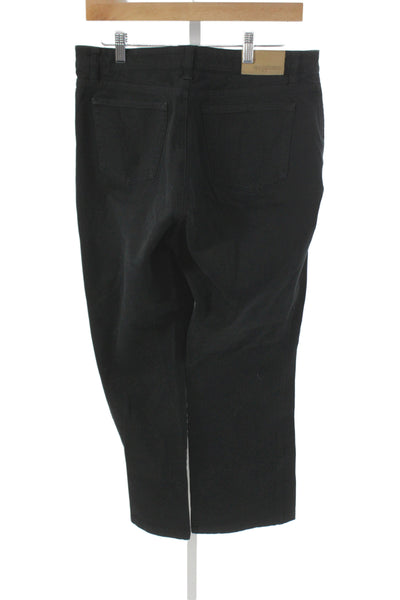 Cambio Womens Black Mid Rise Solid Cotton Pants Size 12