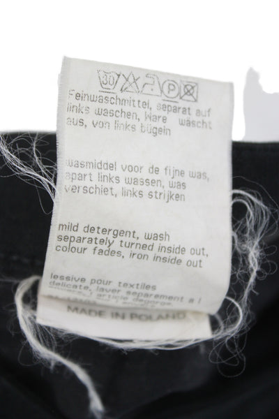 Cambio Womens Black Mid Rise Solid Cotton Pants Size 12