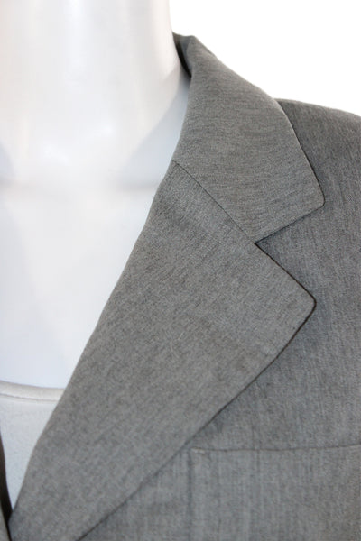 Escada Sport Womens Gray Wool Blazer Collared Button Long Sleeve Size 40
