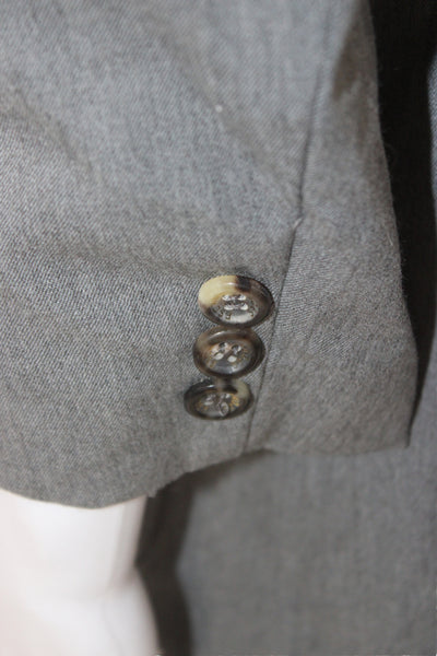 Escada Sport Womens Gray Wool Blazer Collared Button Long Sleeve Size 40
