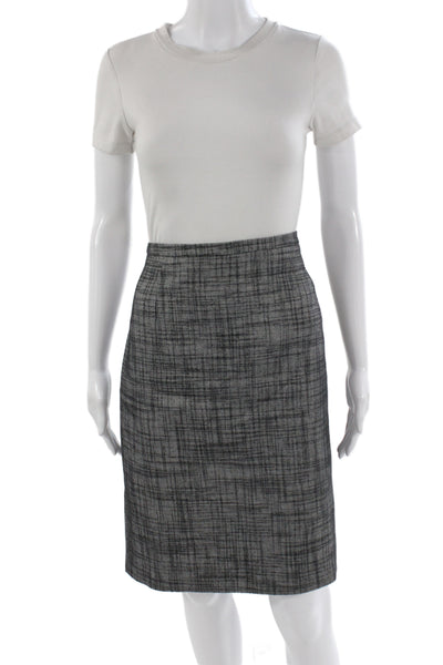 Tahari Women Straight Pencil Skirt Dark Gray Cotton Blend Plus Size 14
