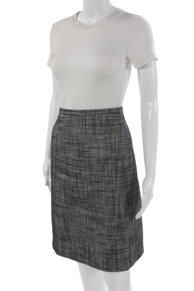 Tahari Women Straight Pencil Skirt Dark Gray Cotton Blend Plus Size 14