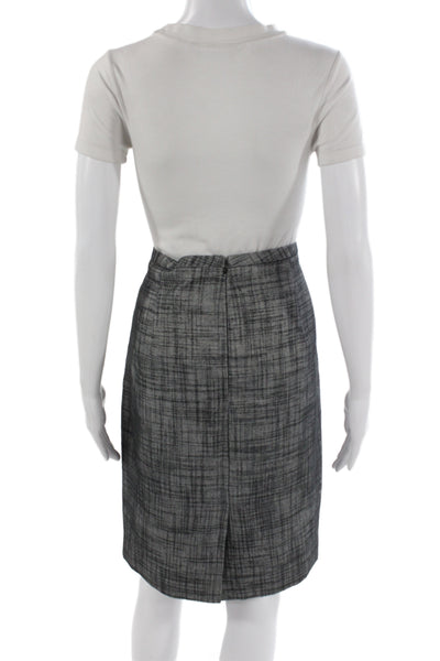 Tahari Women Straight Pencil Skirt Dark Gray Cotton Blend Plus Size 14