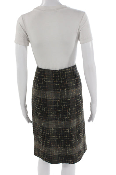Jenne Maag Women Dark Gray Plaid Straight Pencil Skirt Short Size 10