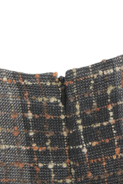 Jenne Maag Women Dark Gray Plaid Straight Pencil Skirt Short Size 10
