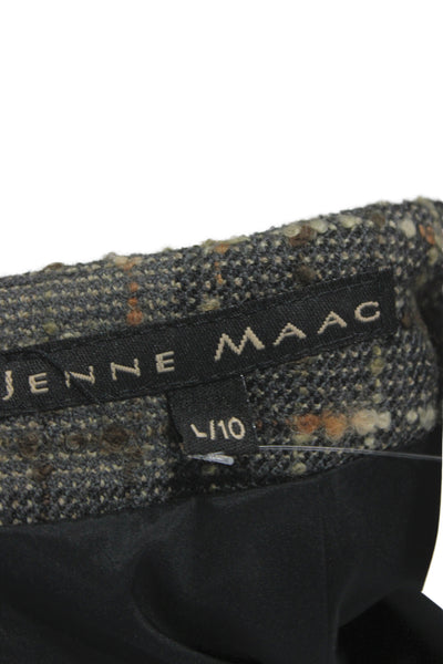 Jenne Maag Women Dark Gray Plaid Straight Pencil Skirt Short Size 10