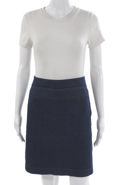 Akris Punto Womens Straight Pencil Skirt Dark Blue Size 14