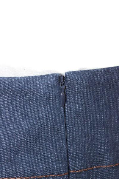 Akris Punto Womens Straight Pencil Skirt Dark Blue Size 14