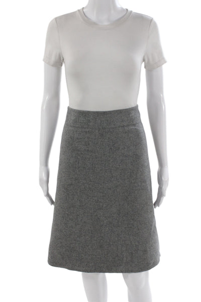 Akris Punto Womens A-Line Wool Polyester Gray Skirt Size 16