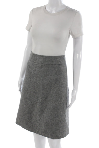 Akris Punto Womens A-Line Wool Polyester Gray Skirt Size 16