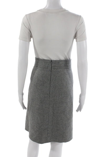 Akris Punto Womens A-Line Wool Polyester Gray Skirt Size 16