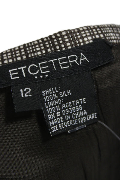 Etcetera Womens Brown Plaid Straight Pencil Wool Knee Length Skirt Size 12