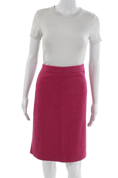 Bogner Womens Straight Pencil Skirt Pink Knee Length Virgin Wool Size L