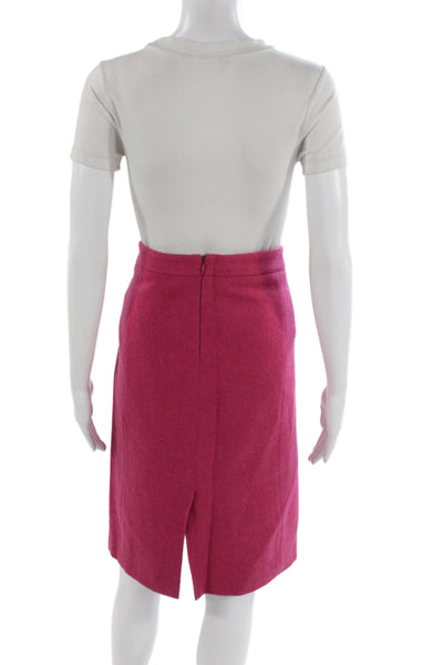 Bogner Womens Straight Pencil Skirt Pink Knee Length Virgin Wool Size L