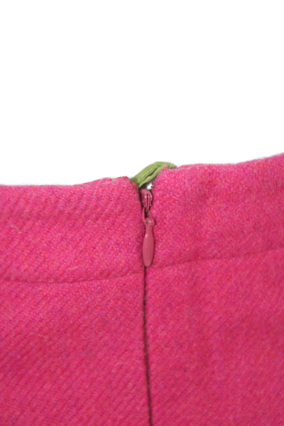 Bogner Womens Straight Pencil Skirt Pink Knee Length Virgin Wool Size L