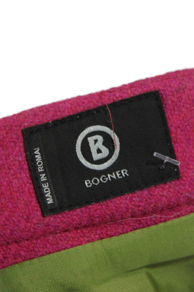 Bogner Womens Straight Pencil Skirt Pink Knee Length Virgin Wool Size L