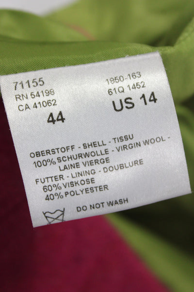 Bogner Womens Straight Pencil Skirt Pink Knee Length Virgin Wool Size L