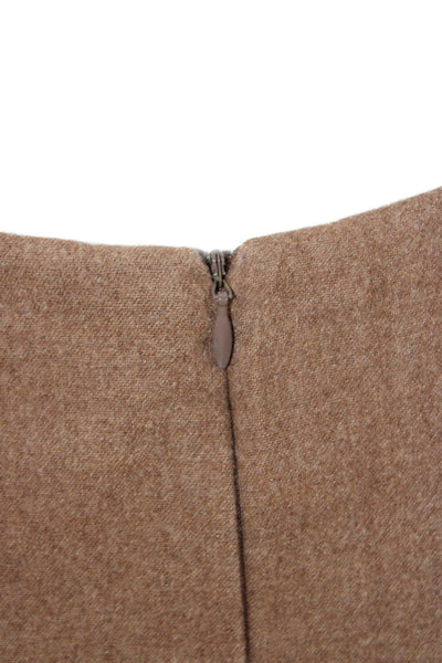 Akris Womens Straight Pencil Skirt Brown Wool Knee Length Solid Size 14