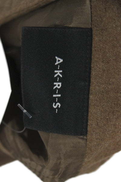 Akris Womens Straight Pencil Skirt Brown Wool Knee Length Solid Size 14