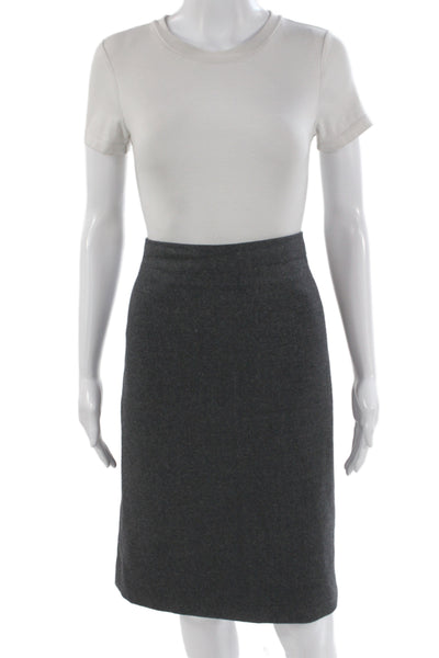 J Crew Women Straight Pencil Skirt Dark Gray Cotton Solid Size L