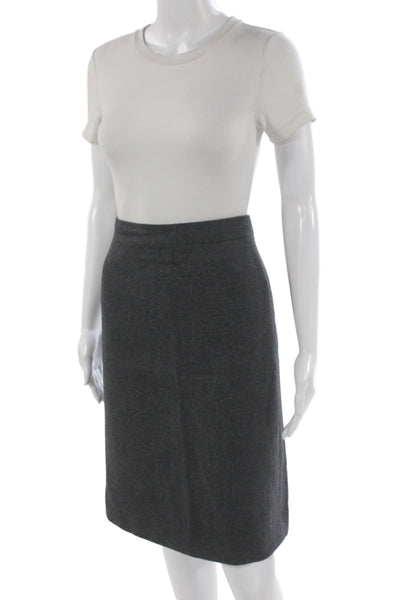 J Crew Women Straight Pencil Skirt Dark Gray Cotton Solid Size L