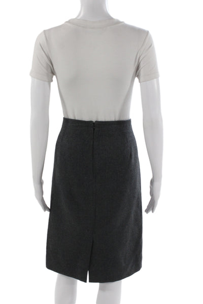 J Crew Women Straight Pencil Skirt Dark Gray Cotton Solid Size L