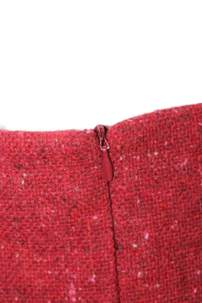 Akris Punto Women A-Line Wool Cotton Red Knee Length Skirt Size 16