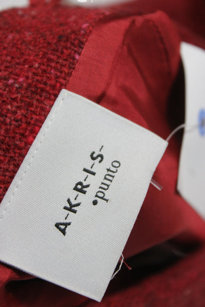 Akris Punto Women A-Line Wool Cotton Red Knee Length Skirt Size 16
