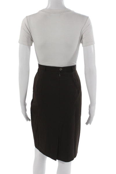 Escada Margaretha Ley Womens Knee Length Straight Pencil Skirt Brown Size 40