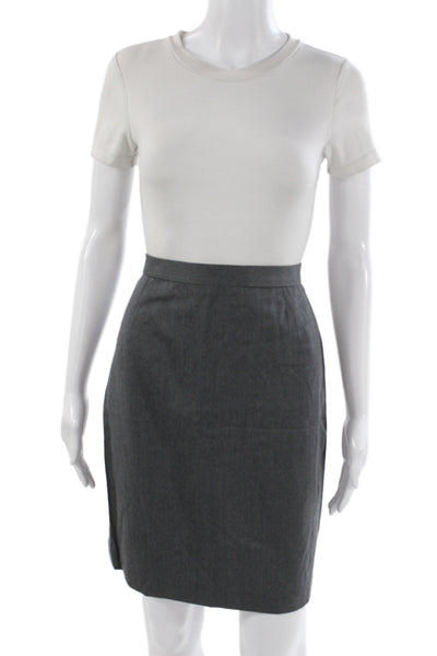 Escada Margaretha Ley Womens Dark Gray Wool Pencil Skirt Size 40