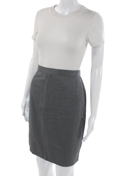 Escada Margaretha Ley Womens Dark Gray Wool Pencil Skirt Size 40