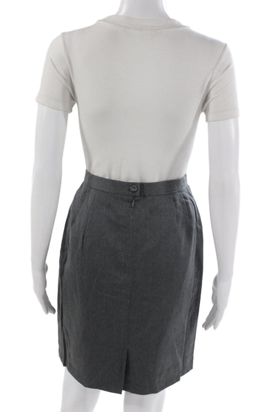 Escada Margaretha Ley Womens Dark Gray Wool Pencil Skirt Size 40