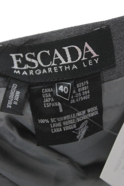 Escada Margaretha Ley Womens Dark Gray Wool Pencil Skirt Size 40