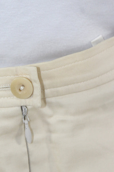 Escada Women Beige Straight Pencil Skirt Knee Length Cotton Size 40