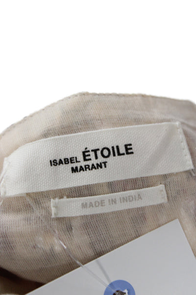 Isabel Marant Etoile Womens Peasant Skirt Beige Floral Cotton Short Size 40