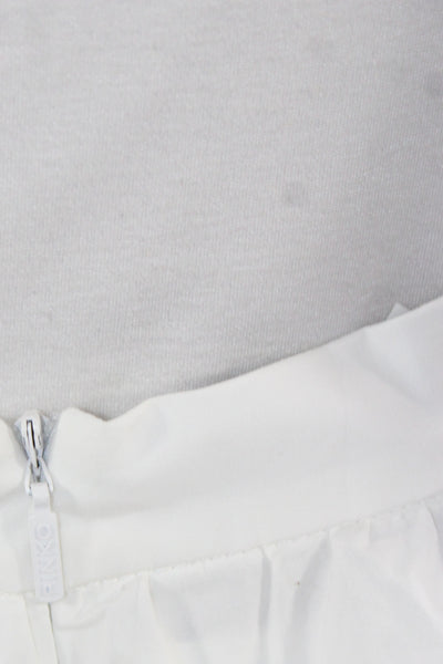 Pinko Womens A-Line Peasant Skirt White Cotton Stretch Size 6