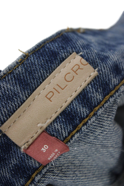 Pilcro and the Letterpress Womens Blue Cotton Overall Romper Sleeveless Size 30