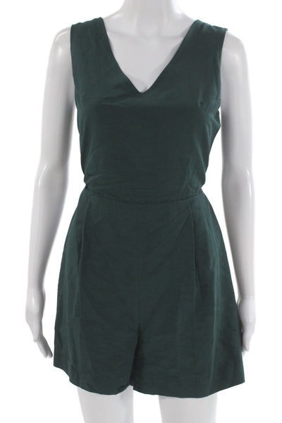 Club Monaco Women Green V-Neck Sleeveless Jumpsuit Size 6