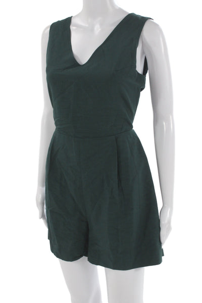 Club Monaco Women Green V-Neck Sleeveless Jumpsuit Size 6