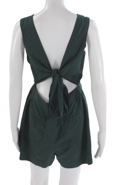 Club Monaco Women Green V-Neck Sleeveless Jumpsuit Size 6