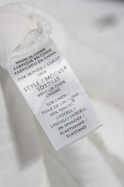 Splendid Women White Sleeveless Shirt Dress Midi Size M