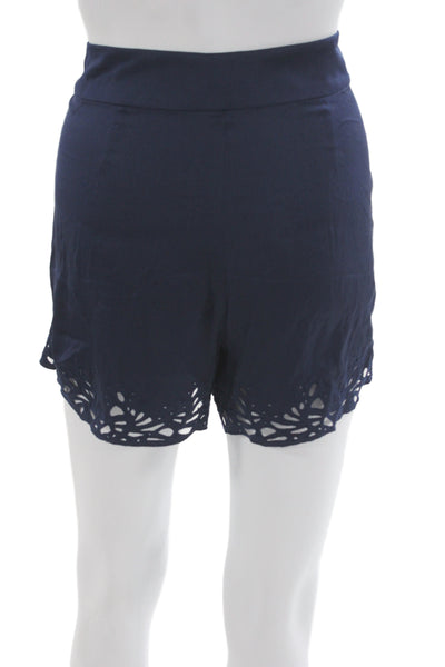 Catherine Malandrino Unisex Dark Blue Silk Blend Boho Shorts Size 6