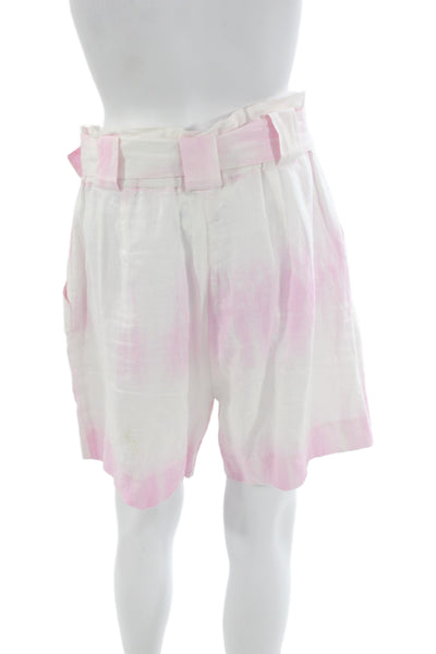 Solid & Striped Unisex Pink Linen Buckle 80s Shorts Size M