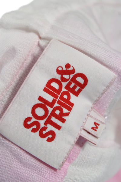 Solid & Striped Unisex Pink Linen Buckle 80s Shorts Size M